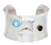 Dominique Dinouart Sterling Silver Blue Topaz Bold Cuff Bracelet 6-3/4"